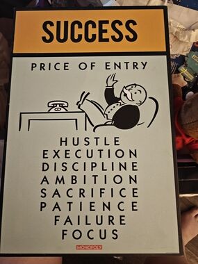 Success, Patience And Ambition Monopoly Wall Art Print -